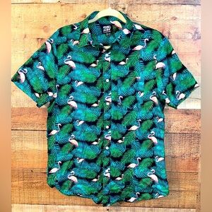 🦩Rebel Star Hawaiian Button Down Shirt